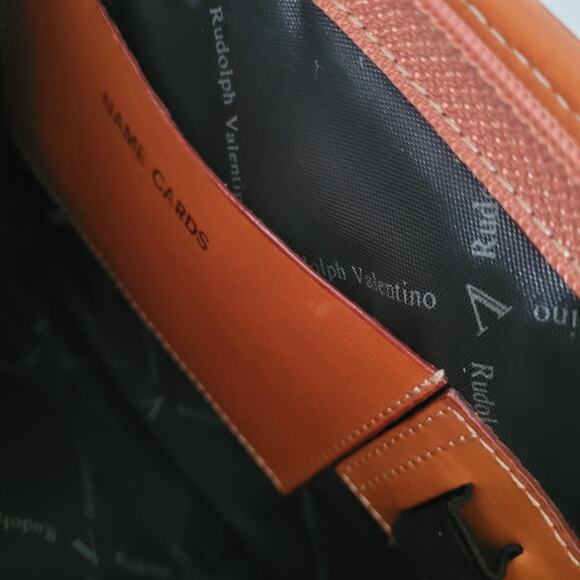 Rudolph Valentino Bag Clutch Wristlet Vintage Zip Italian Black Brown Leather - Picture 9 of 11